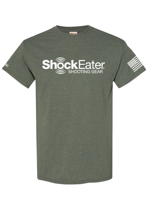 Mens-ShockEater-Shooting-Shirt-Military-Green-50-50-Big-Chest-USA-Flag-Sleeve