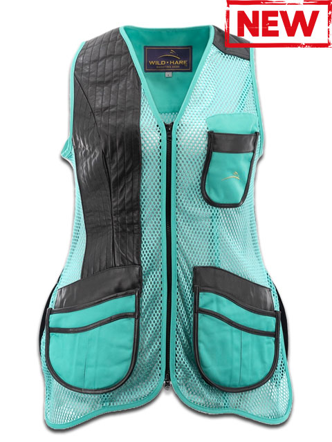 Wild Hare Women's Perfect Fit Mesh Vest, Leather Trim, Turquoise